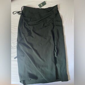 Abercrombie & Fitch cinched midi skirt with tie